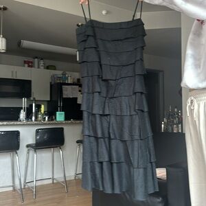 Black linen dress